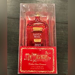 Macy's "Yes, Virginia" glass mailbox Letters to Santa 2015 Christmas ornament